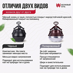 Афганский казан на 8л полированный, с ручками