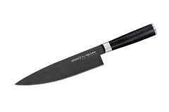 Нож кухонный "Samura Mo-V Stonewash" Шеф 200 мм, G-10 SM-0085B/K
