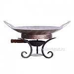 Садж 38 см (нержавеющая сталь) + подставка "Шелковый путь" с ручками