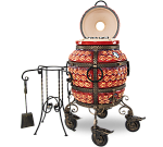 Тандыр "Шелковый путь" с откидной крышкой, без столиков (красный)