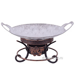 Садж 38 см (нержавеющая сталь) + подставка "Шелковый путь декор" кольцо