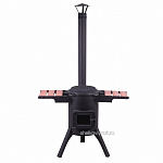 Казан 12л узбекский с крышкой-сковородой+очаг "Премиум" с двойными стенками и со стеклянной дверцей