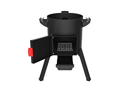 Казан чугунный 17л Ситон с чугунной крышкой + очаг "Премиум "Берель"