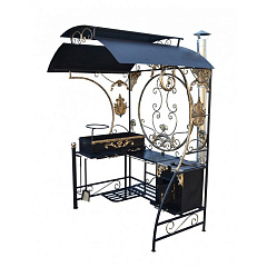 Мангал с крышей и наличием печи под казан "Император"