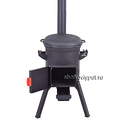 Казан чугунный 17л Ситон с чугунной крышкой-сковородой + очаг "Премиум "Берель"