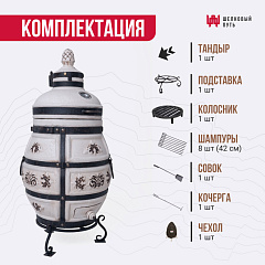 Тандыр "Александр" с откидной крышкой NEW 2026, с термометром