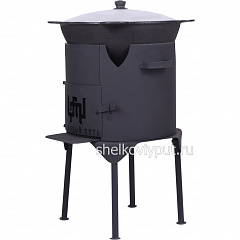 Казан чугунный 22л узбекский + печь с дверцей 3мм