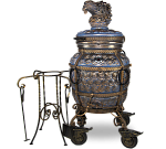 Тандыр "Шелковый путь" с откидной крышкой, без столиков (синий)