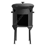 Казан чугунный 12л Камская Посуда с чугунной крышкой Ситон + печь 3мм