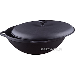 Казан чугунный 17л Ситон с чугунной крышкой + очаг "Султан"