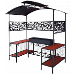 Мангал с крышей, дачный АМ27 с узорами (толщина жаровни 3 мм, без аксессуаров)