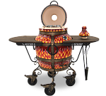 Тандыр "Огненный" с откидной крышкой, с 2-мя столиками