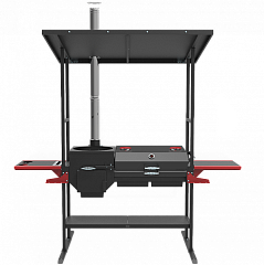 Печь-мангал с крышей "Искандер 400 инклайн эйр с крышкой гриль и решеткой"