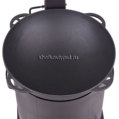 Казан чугунный 17л Ситон с чугунной крышкой-сковородой + очаг с трубой 3мм