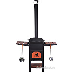 Казан чугунный 12л узбекский с чугунной крышкой-сковородой + печь "Plovman"