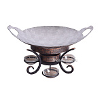 Садж 38 см (нержавеющая сталь) + подставка "Шелковый путь Премиум"