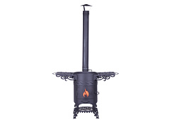 Казан чугунный 17л Ситон с чугунной крышкой-сковородой + очаг "Султан"