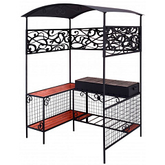 Мангал с крышей, дачный АМ26 с узорами