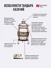 Набор "Эконом плюс": Тандыр "Казачий" с откидной крышкой со столиками + аксессуары