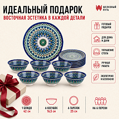 Столовый сервиз ручной работы "Риштан"