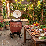 Тандыр утепленный "Сармат" с откидной крышкой и термометром цвет Терракот