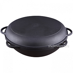 Казан чугунный 12л Ситон с чугунной крышкой-сковородой + очаг "Султан"