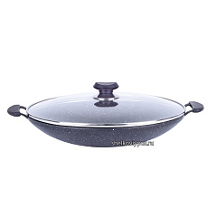 Садж 34см (гранитное покрытие) с крышкой, без подставки