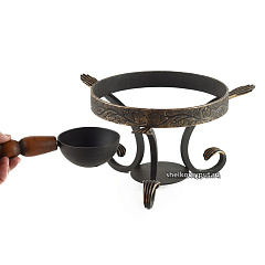 Садж 42 см (чугун) + подставка "Шелковый путь" с ручками